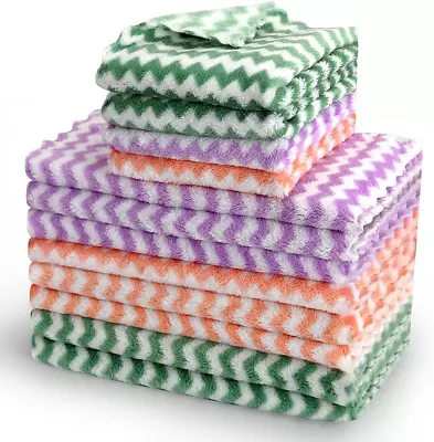 HFGBLG Cotton Dish Rags Tidy Dish Cloths Bulk Dish Towels Set Of 12 Kitchen Clea • $10.99