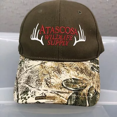 Atascosa Wildlife Supply Hat Cap Green Camo Bill Adjustable Embroidery Antlers • $18.97