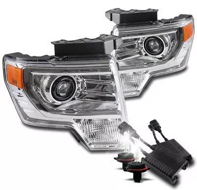 For 09-14 Ford F-150 Chrome Projector Headlights Lamp W/50w 8k Hid Factory Style • $229.95