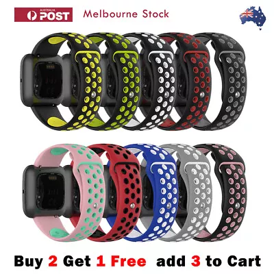 $6.99 • Buy Sport Silicone Bicolor Band For Fitbit Versa 2/1/Lite & Blaze Replacement Straps