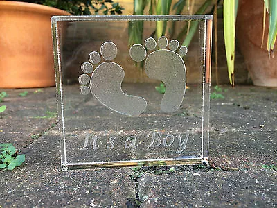 It's A Girl/Boy Baby Shower Decor Sign  With An Engraved Personalised Gifts • £11.99