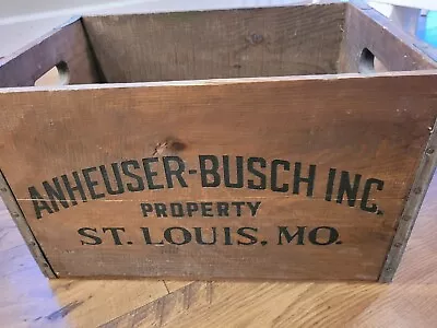 Vtg Anheuser Busch Budweiser  Wooden Beer Crate Case Box St Louis Antique • $40