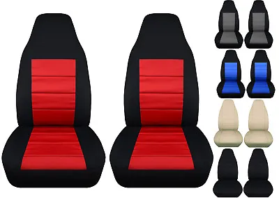 Fits 04-12 Chevy Colorado Bucket Front Car Seat Covers Black-charcoal/red/gray.. • $60.51