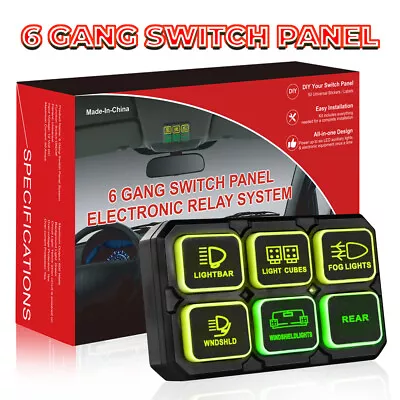 6 Gang Switch Panel LED Light Rocker Circuit Breaker For Car RV Boat Marine 12V  • $132.99