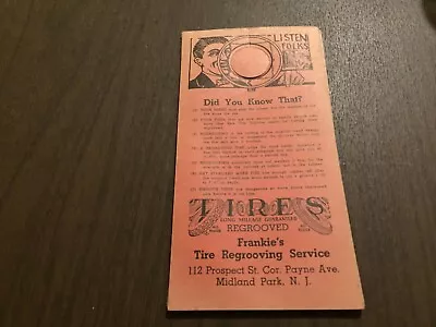 Model T Model A Reooldscadillac Vintage Tire Sales Hanging Flyer.   Rear Loo • $5