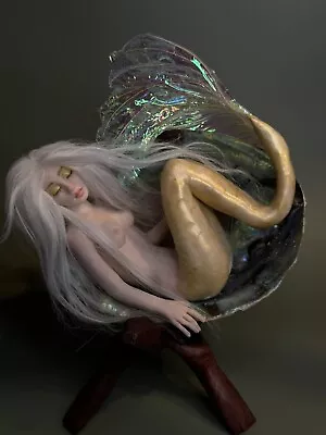 OOAK Mermaid. Abalone Shell Polymer Clay. Fantasy . Art .doll Sculpt. • $245