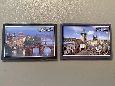 $9.50 • Buy Two Prague Cityscape Praha Czech Republic 2 X3  Magnets Souvenirs NWT