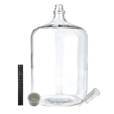 Home Brew Ohio 6.5 Gallon Glass Carboy With Drilled Bung Three-Piece Airlock • $74.99