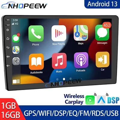9  Android 13 Apple Carplay Car Stereo Radio GPS Navigation WIFI DSP Double 2Din • $52.99