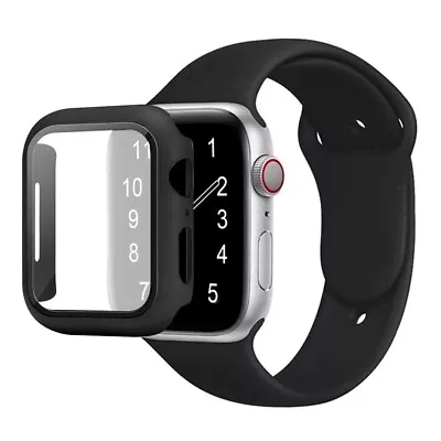 $9.99 • Buy Screen Case +Silicone Band Strap For Apple Watch 8 7 6 5 4 3 2 SE 38 40 42 44 45