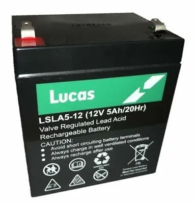 £17.95 • Buy Lucas 12V 5AH ( 4.5AH)  Rechargeable Battery For Flymo Cordless CT250 PLUS  