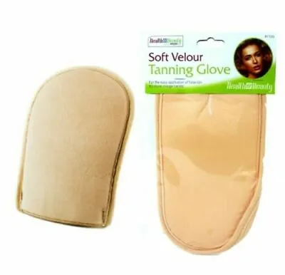 Tanning Gloves Fake False Tan Soft Velour Mitt Gloves Easy Application No Mess • £4.49