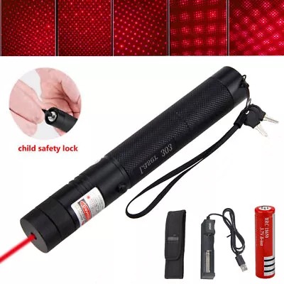 Long Range Red Laser Pointer Pen High Power Visible Beam Light + Battery Holster • £9.59