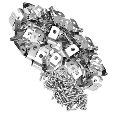  100 Sets Fence Accessories Stainless Steel Clips For Pet Cage Fencing Mounting • £19.29