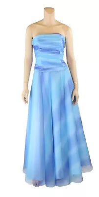 Delaru Boutique Vintage 90s 00s Blue Tie Dye Party Prom Dress Sz 13/14 • $149.95