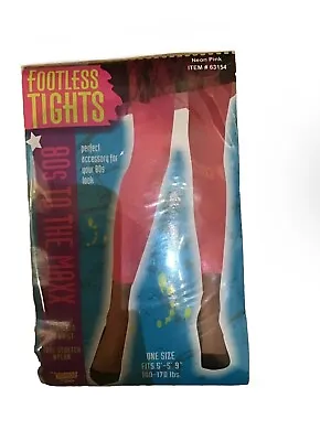 Brand New Ladies 80s To The Maxx 1989s Neon Pink Footless Tights Dressing Up • £4.95