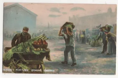London Covent Garden Market Porters Langsdorff Edwardian Vintage Postcard • £3.80