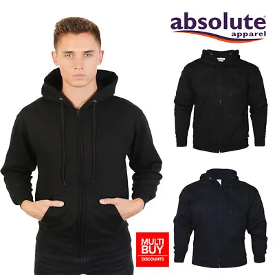 Mens Zip Up Hoodies Hooded Sweatshirt Fleece Top Plain Hoody Jumper Jackets Pull • £15.99