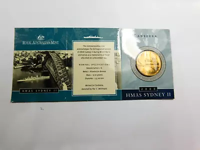 2000 (unc) One Dollar $1 Coin (hmas Sydney Ii) - Ram Card Sydney (c) Mint Mark • $4