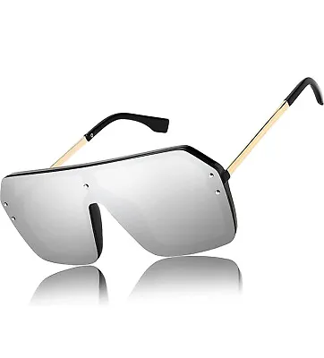 Men Women Celebrity  New Sunglasses Silver Mirror Lens  Fashion Style Designer • $12.99