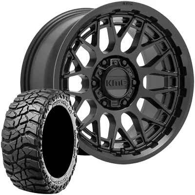 4-KMC KM722 20x9 6x5.5  Satin Black Rims W/33x12.50R20LT Venom Power M/T Tires • $2484.99