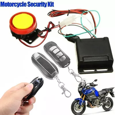 Motorcycle Scooter Security Alarm System Anti-theft 2Remote Control Engine Start • $16.66