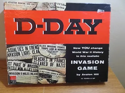 1961 Vintage Avalon Hill D-Day Invasion Board Game World War II WW2 War Strategy • $19.99