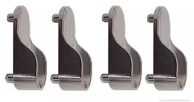 4 X Rail End Supports With 2 Dowel Brackets For Oval Wardrobe Rails Poles Chrome • £5.99