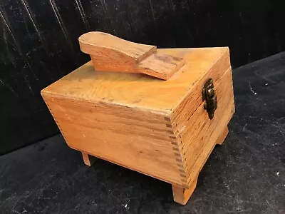 Vintage Wood Shoe Shine Box Brushes  Polish  • $49.49