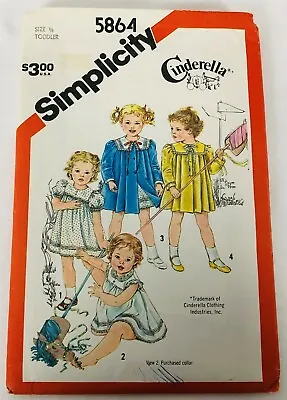 Vtg OOP Simplicity Sewing Pattern 5864 Cinderella Dress & Coat Toddler Size 1/2 • $8