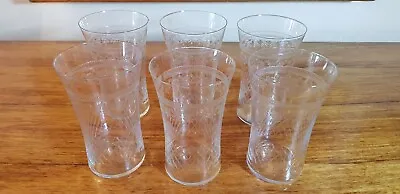 Six Lady Hamilton Pall Mall Glasses Beakers For Cordial Lemonade Or Beer C1915 • £30