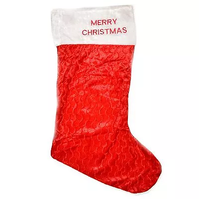 £5.59 • Buy 2 X Giant 88cm Red Velvet Father Christmas Santa Stocking Sack Sock Gifts Bags