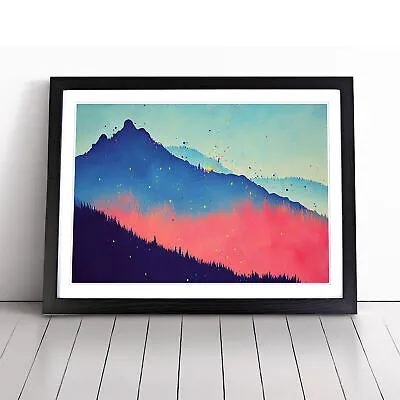 Painted Mountain Landscape Vol.3 Abstract Wall Art Print Framed Canvas Picture • $21.10