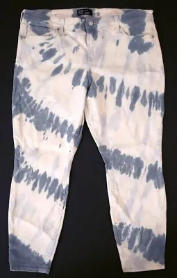 GAP Women's Tie Dye Acid Wash Med Rise Legging Skimmer Jeans Size 16/33R  • £19.45