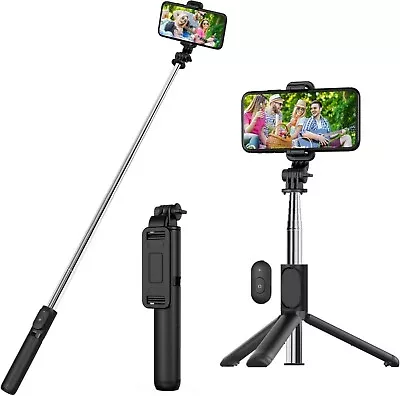 Gritin Selfie Stick 3 In 1 Bluetooth Selfie Stick Tripod Extendable & Portable • £3