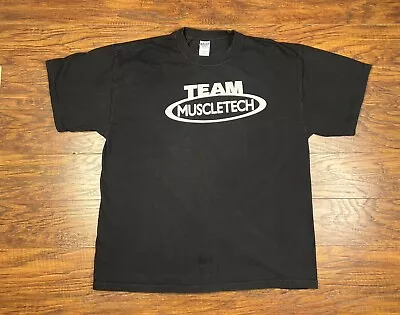 Muscletech T Shirt XL Black E4 • $12.95