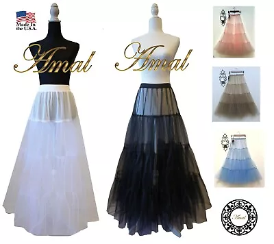 ❤️AMAL  Retro Dress Vintage Dress Petticoats Long Skirt Women Floor Length USA • $38