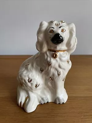 VINTAGE BESWICK SMALL WALLY DOG 13cm TALL 1378- 6 WHITE & GOLD • £15
