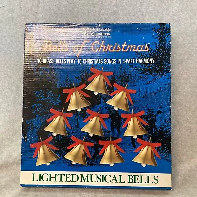 🔔 Mr. Christmas 10 Bells Of Christmas 15 Song Lighted Musical Brass 1991 TESTED • $41.99