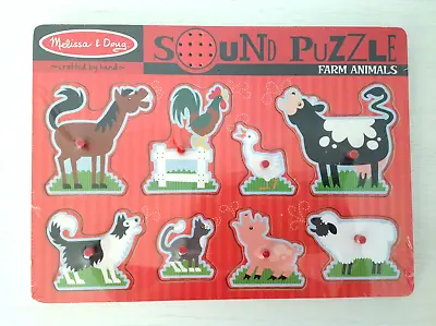 MELISSA & DOUG Farm Animals Sound Puzzle - Wooden Peg Puzzle With Sound Effects  • $9.98