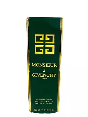 Vintage 1993 Monsieur 2 Givenchy 3.3 Oz 100 Ml EDT Eau De Toilette Sealed • $285