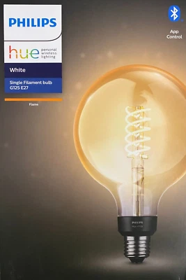 $79 • Buy Philips G125 E27 Vintage 7W Hue Single Filament Light Bulb/Bluetooth Flame White