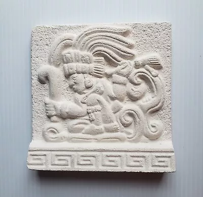 Chaman  The Mayan Wizard  Renato Dorfman Carved Plaster Cast Art Hanging Tile • $35