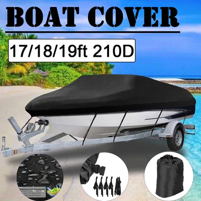 £29.99 • Buy 17-19ft Waterproof 210D Heavy Duty Boat Cover Fish Ski V-Hull Speedboat