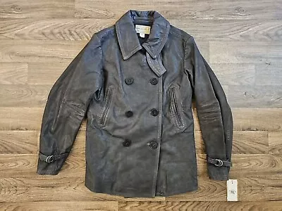 Double RL (RRL) Buffalo Leather Peacoat- Size Small • $1999.99