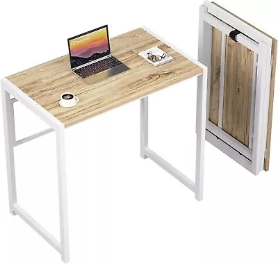 GreenForest Folding Desk For Small Spaces 31.5 In No-Assembly Oak White • $75.59
