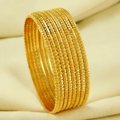 Indian Traditional 22K Gold Plated 8 Pcs Bracelets Women Bangle Ethnic Jewelry • $14.63