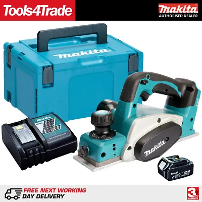 Makita DKP180Z 18V Cordless Planer 82mm With 1 X 5.0Ah Battery & Charger In Case • £287