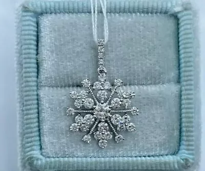 Snowflake Pendant 2 Ct Round Cut Real Moissanite 925 Sterling Silver • $104