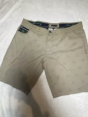 William Bill Murray Men’s Golf Bronze Shorts Putters Design ALL OVER   Size - 38 • $34.99